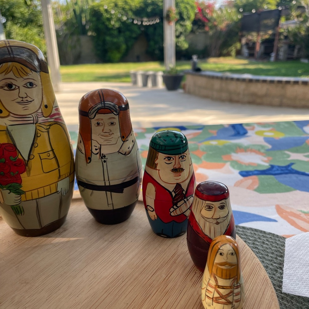 Wood Colorful Nesting Dolls Set 25th Anniversary 1994 - Picture 2 of 8
